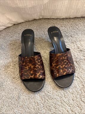 Alexandre Birman Tortoiseshell Brown Slide Mules